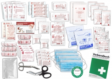 Verbandkoffer / Verbandskasten (G) - Erste Hilfe nach aktueller DIN 13169 für Betriebe -DSGVO- inkl. perforiertem Verbandbuch